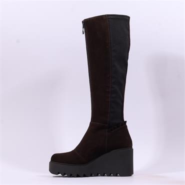 Marco Moreo Liege Front Zip Knee High - Brown Suede